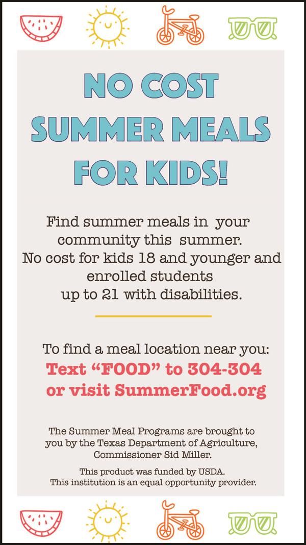  No Cost Summer Meals For Kids